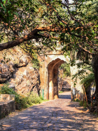 Archway and road in Ranthambore, India.